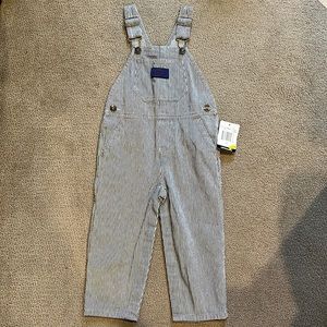 Lil’ Hickory Classic Overalls in blue and white stripe